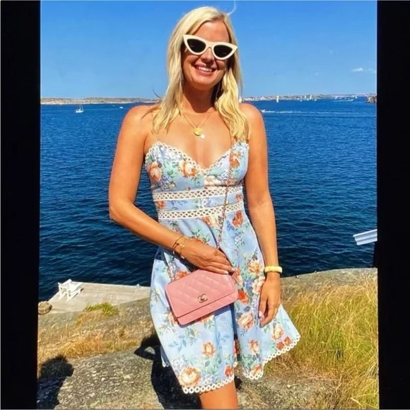 Zimmermann Blue Floral Mini Dress - Picture 7 of 9